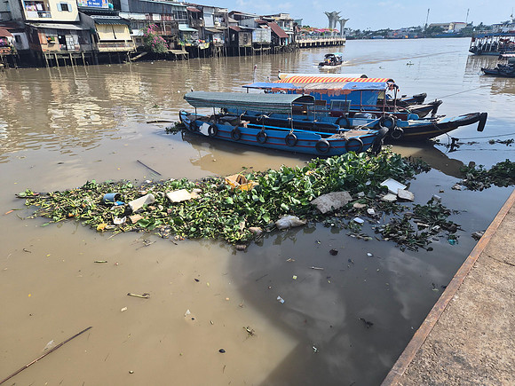 Plastic pollution on the Mekong river vietnam