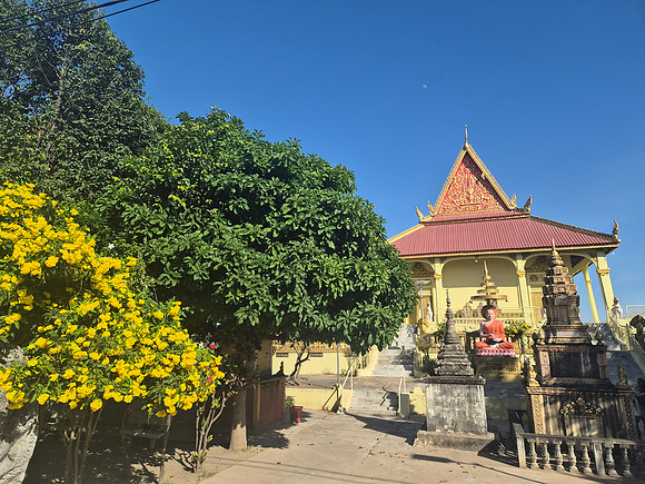 Buddhist Temple by the Mekong River Cambodia Silk Island