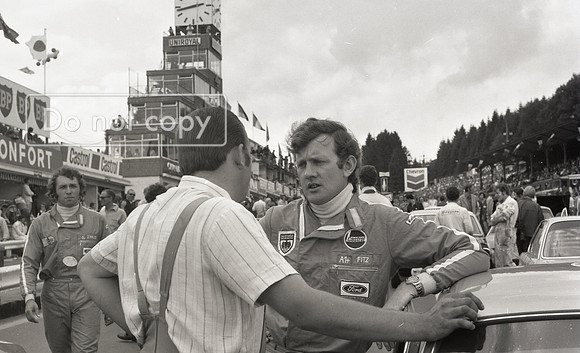 John Fitzpatrick with Ford Engineer – Spa 24 Hours 1971 Starting Grid