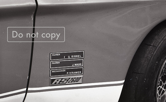Ford Capri RS2600 Gerry Birrel & Jochen Mass Car plate