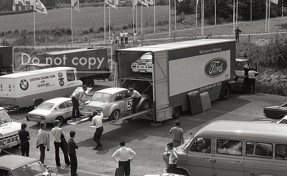 John Fitzpatrick / Mazet Works Koln Ford Escort RS 1600 Arrives In Spa 1971
