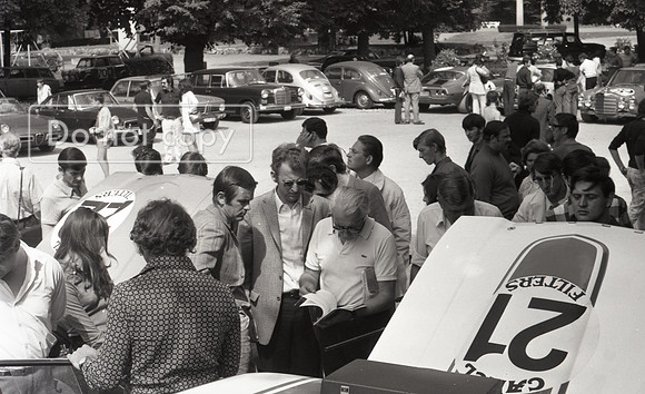 The #22 Ford Capri Works Car of Mass and Birrell At Scrutineering